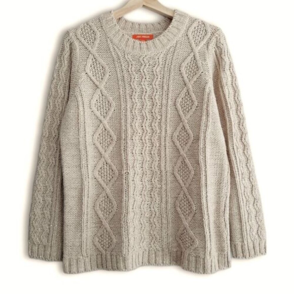 Joe Fresh Cream Cable Knit Sweater